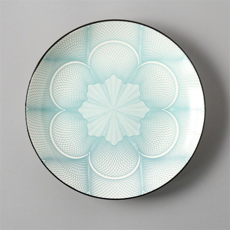 Japanese Style 8 Inch Ceramic Under Glazed Vegetable Dinner Plate Simple Dessert Plate Household Small Steak Dish Food Container: I