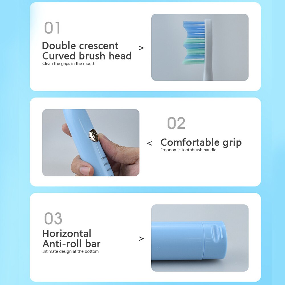 Smart Electric Toothbrush Sonic USB Rechargeable Tooth Washable 4 Mode Automatic Whitening Teeth Brush with 2 Brush Head