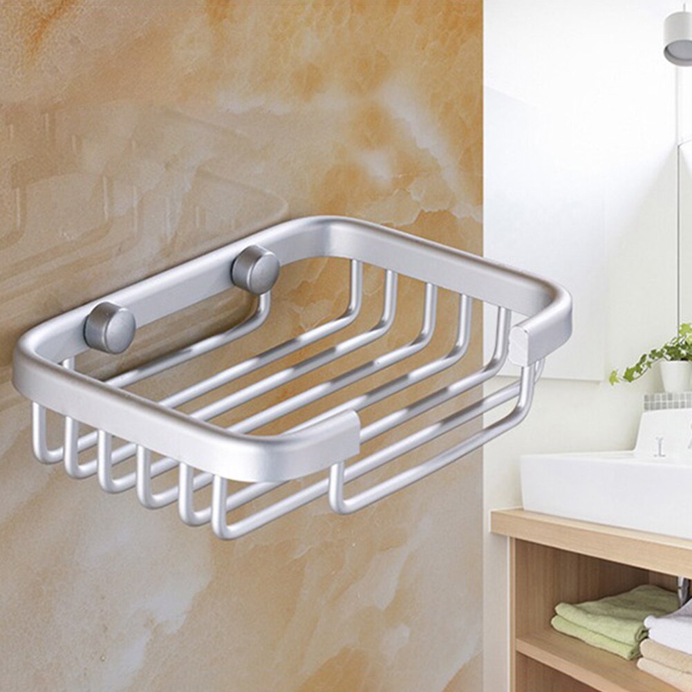 Wall Mounted Soap Dish Stainless Steel Bathroom Shower Soap Holder Storage Box Wall Mounted Hollow Container for Home