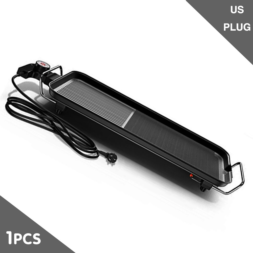 Grelhas elétricas pan coreano churrasco wok máquina de churrasco carne grelhada cozimento temperatura ajustável placa aquecimento casa ao ar livre grill ferramentas: Grey