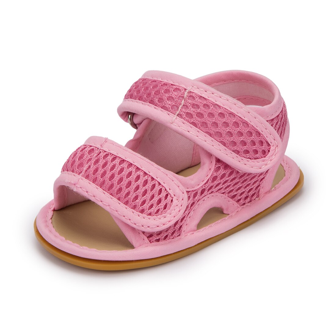 Sandales souples antidérapantes pour bébés filles et garçons de 0 à 18 mois, chaussures d'extérieur, de première: pink / 0-6 mois