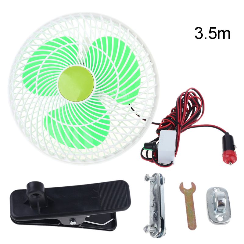12V SUV Car Stepless Speed Air Cooling Fan Automobile Vehicle Swing Clip Fan: gray