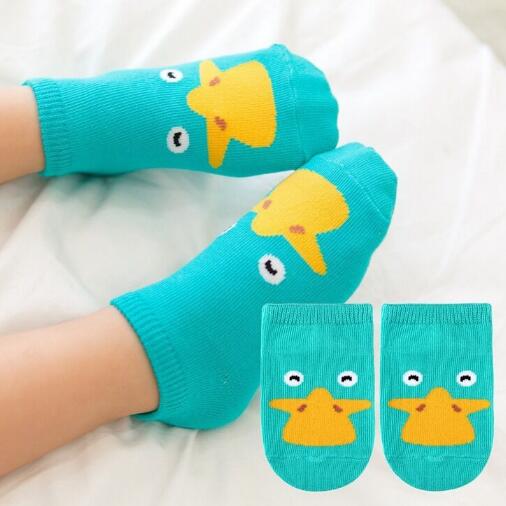 Leuke Lente Herfst Baby Sokken Pasgeboren Katoenen Baby Jongens Meisjes Leuke Peuter Asymmetrie Anti-Slip Sokken Voor Baby &#39;S Winter: green duck / 24-48Month