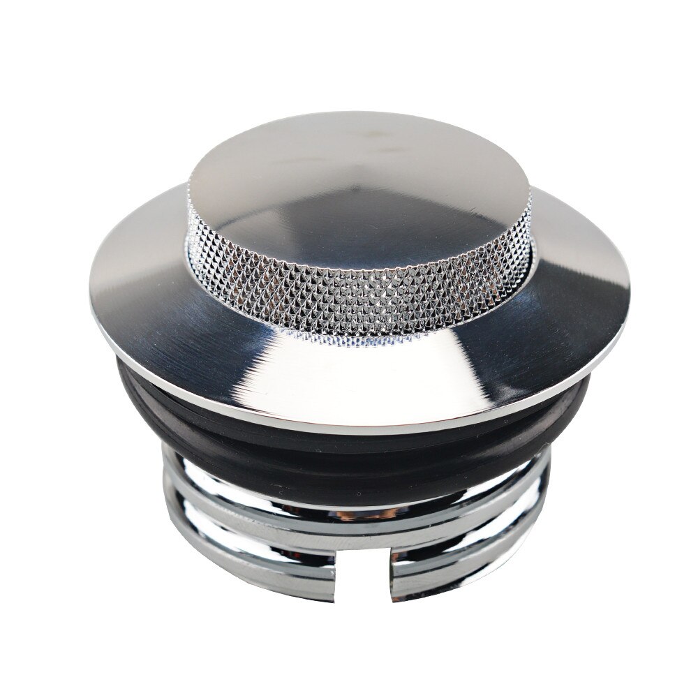 Zwart/Zilver Flush Pop Up Gas Cap Vented Brandstoftank Gas Cover Voor Harley Sportster Super Glide touring Road King: Zilver