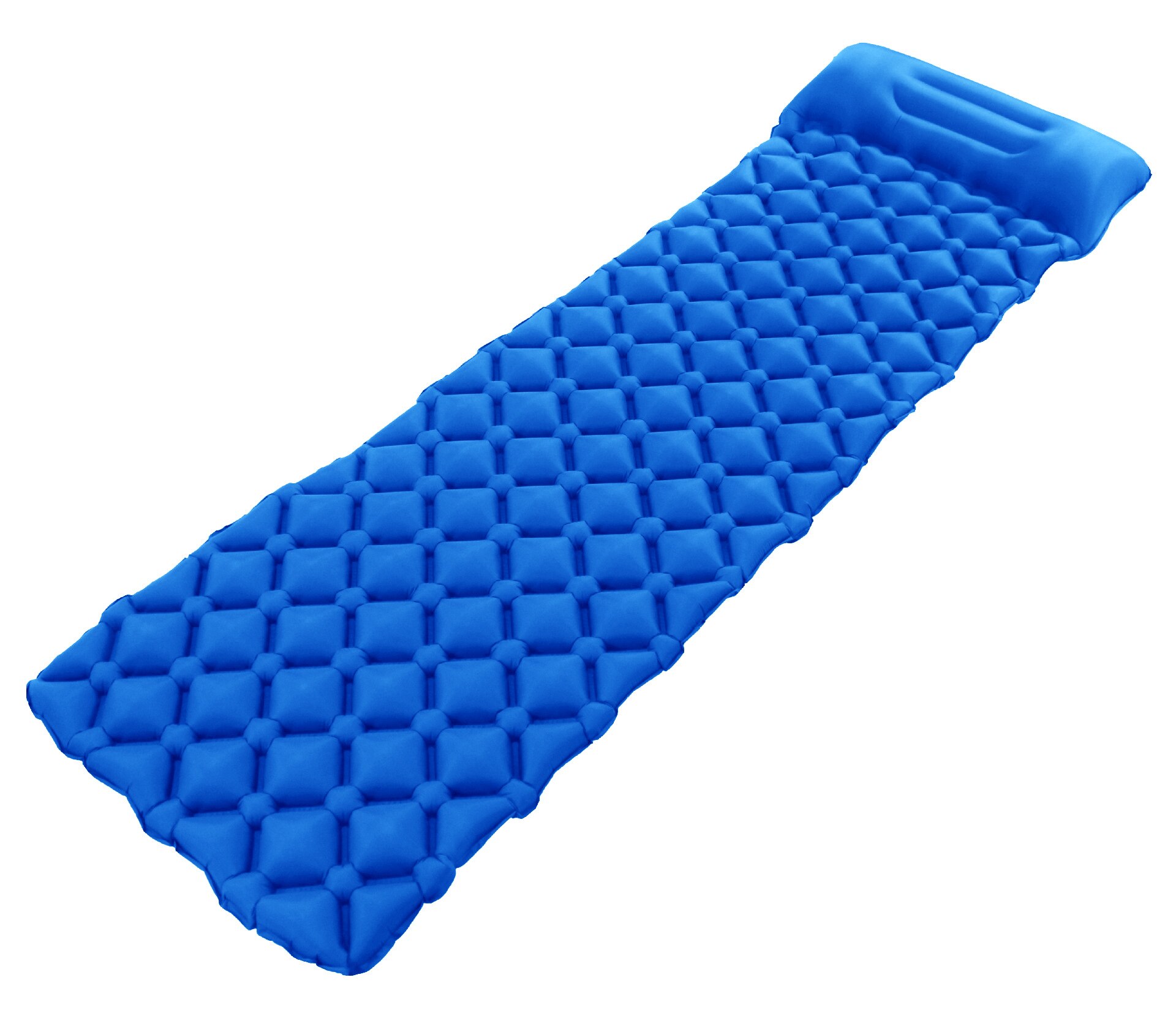 Innovative Sleeping Pad Fast Filling Air Bag Camping Mat Inflatable Mattress with Pillow Life Rescue Cushion Pad Camping Bed: Blue