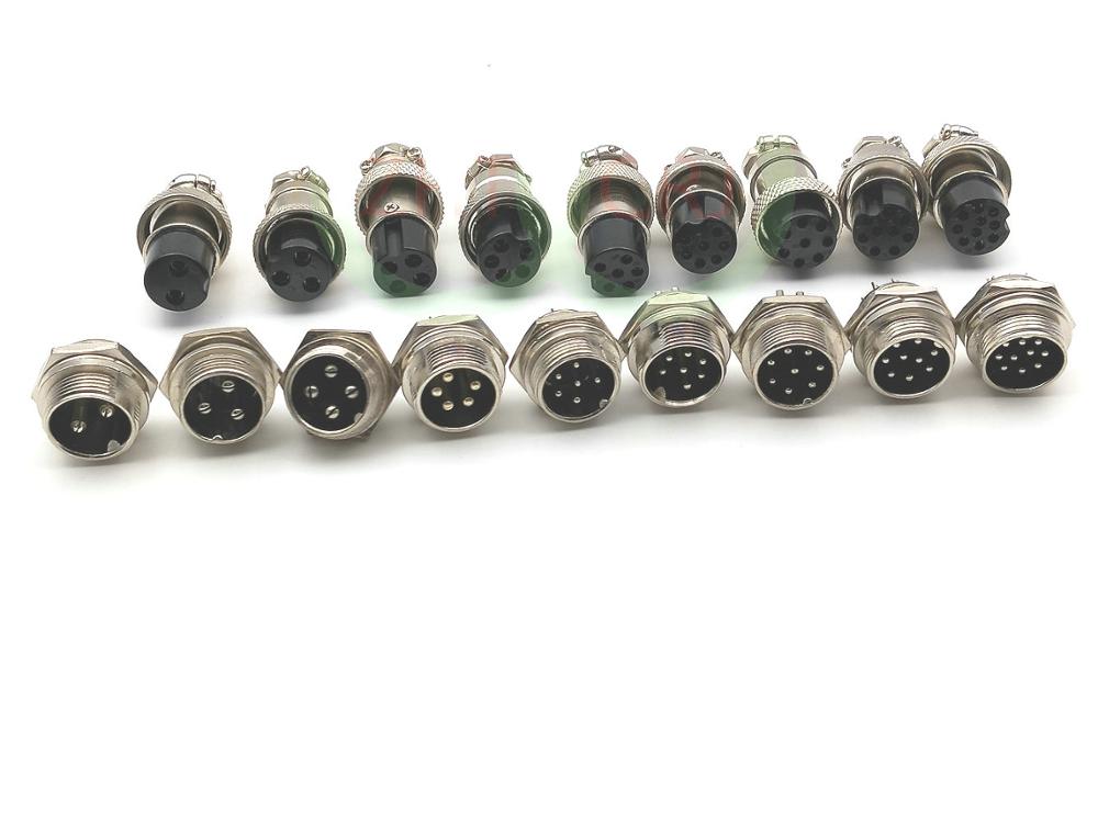 10 Set GX16 16 Mm 2pin 3pin 4Pin 5pin 6pin 7pin 8Pin 9pin 10pin16mm Audio Chassis Mount Connector