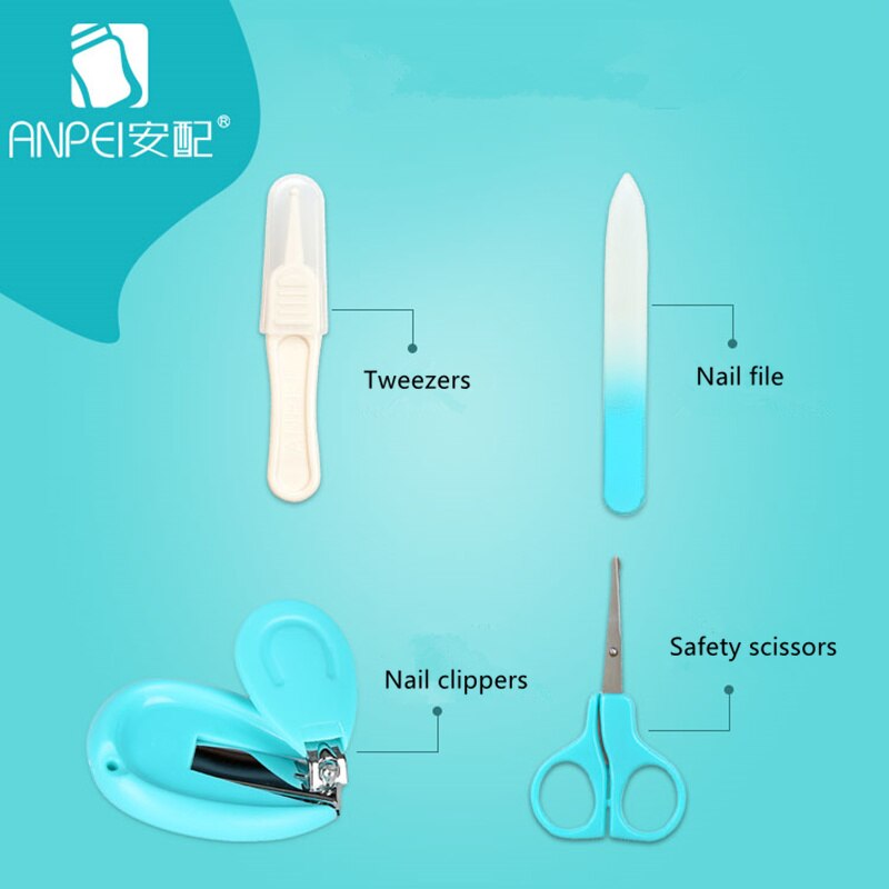 Newborn Infant Baby Nail Care Set Suits nipper Baby nail care nail clipper + nail file + scissors + tweezers kit 4 in1