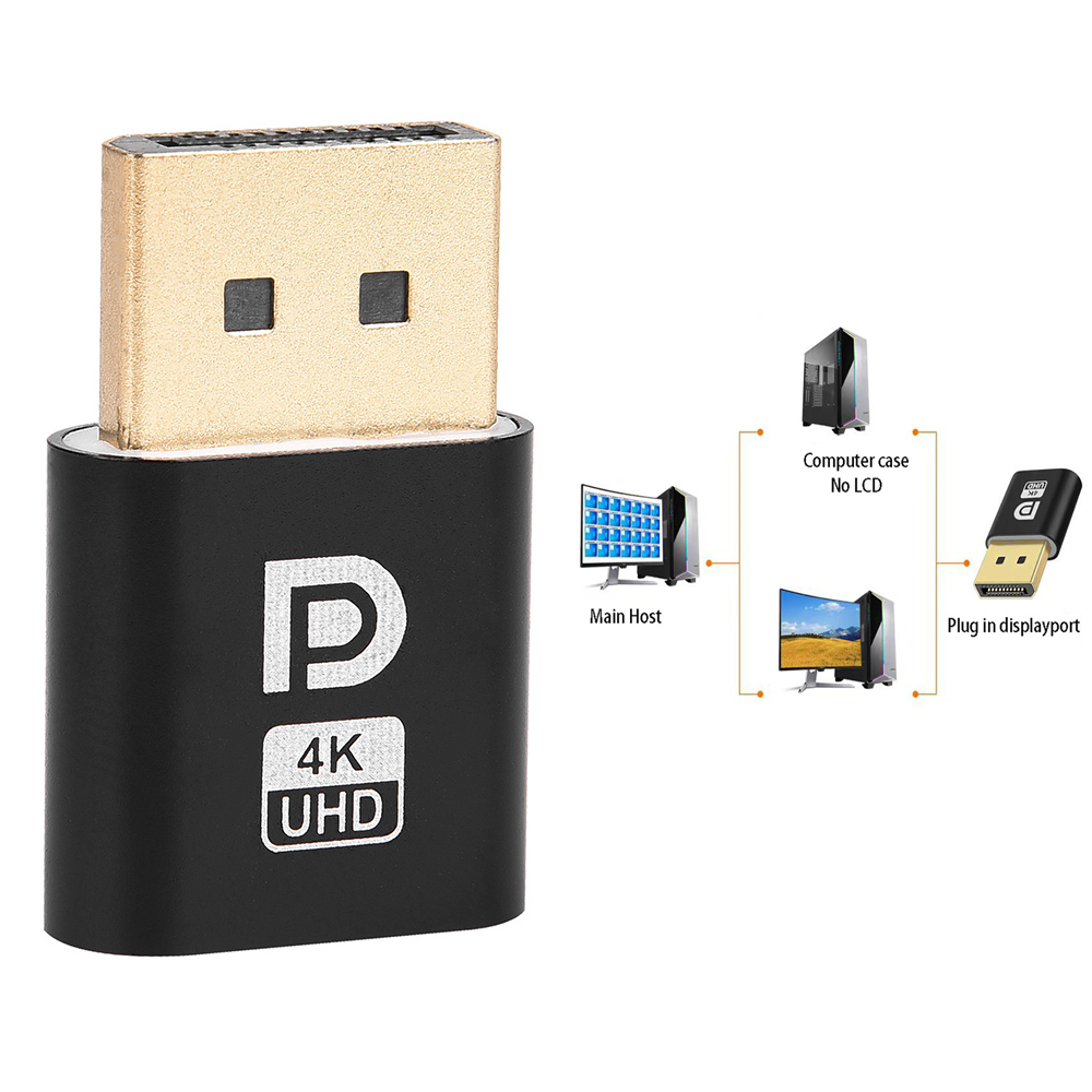 4K DP DisplayPort Plug Virtual Monitor Remote On Hold Wakeup Adapter 3060 Graphics Card Load Converter EDID Lock Screen Emulator