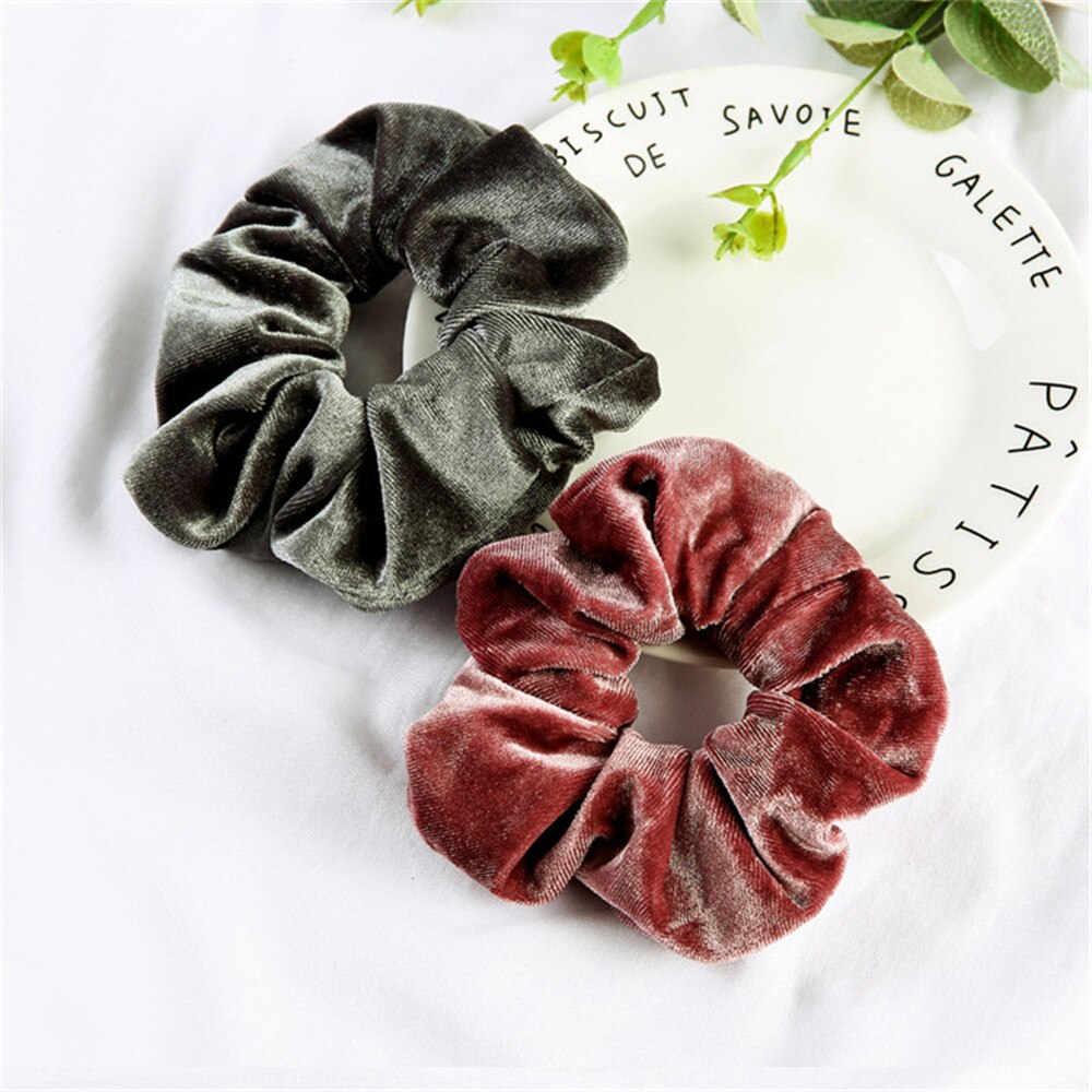 Pinza de pelo de terciopelo para mujer, coleteros sólidos para niña, banda de goma elástica, diadema navideña, accesorios para el cabello