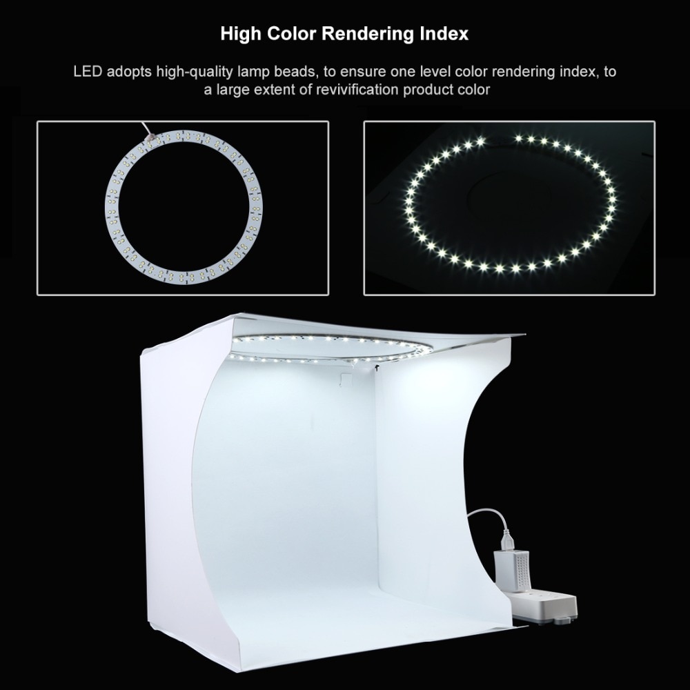 Cadiso 31cm Studio Photobox Photography Lighting Tent Kit Lightbox Photo Background Ring Light Soft Box for Mobile Phone Camera