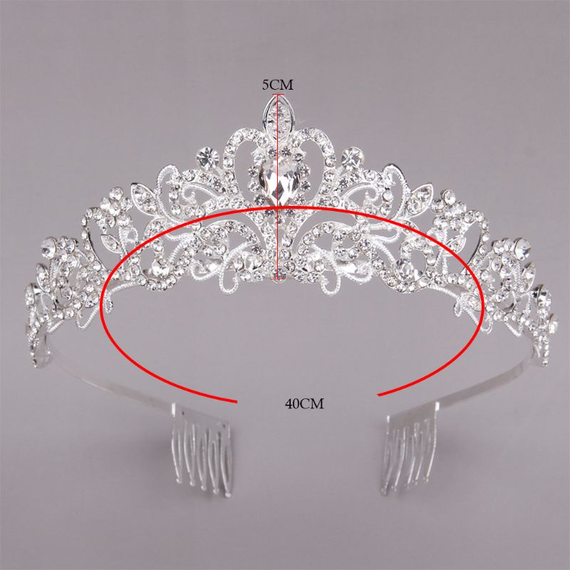 Bruidskroon met kristallen strass-steentjes, prinsessenkroon met kam, prachtige haarband voor vrouwen