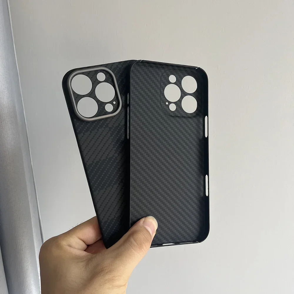 Funda de fibra de carbono para IPhone 16 pro Max, funda de teléfono ultrafina de fibra de aramida ligera para IPhone 16 Pro/16