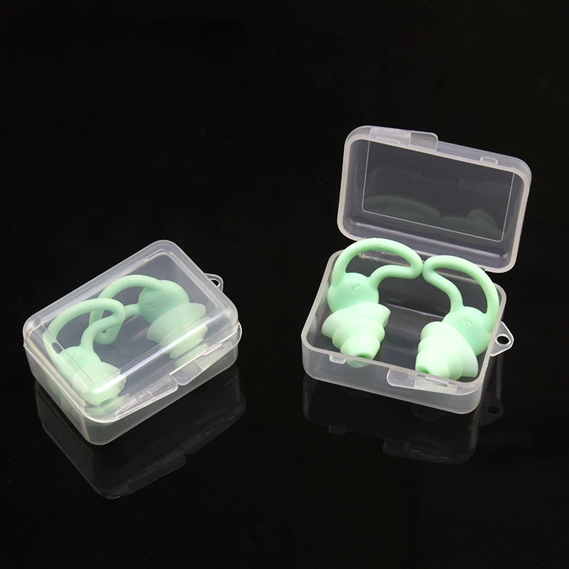 Tapones para los oídos para nadar, tapones para los oídos antiruido para dormir, snorkel, surf, impermeables, antiruido, 1 par: Plata