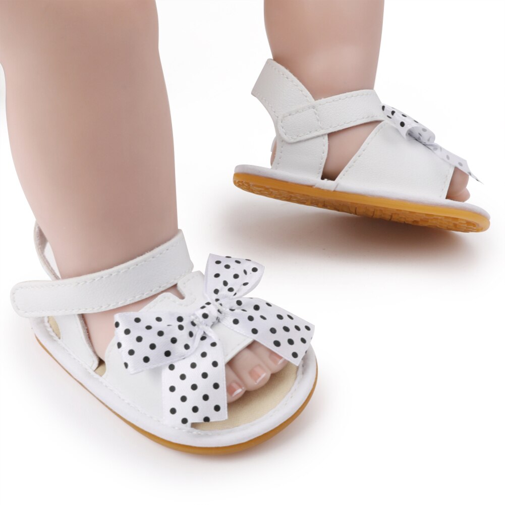 Sommer Kleinkind Baby Mädchen Sandalen lässig Polka Punkt Bogen Schuhe Anti-Unterhose neugeboren Kleinkind Prewalker Erste Wanderschuhe 0-18M