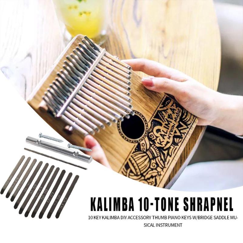 Kalimba-Piano de pulgar de 10 teclas, instrumento Musical, Pulgar, puente de Piano, sillín, Kit de Juego de llaves para Kalimba, piezas de repuesto DIY