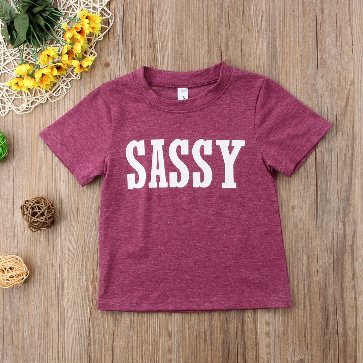 Mærke småbørn børn spædbarn baby dreng pige frække toppe t-shirt bluse outfits sommer kortærmede tøj soldragt toppe 0-4y: Mørkerød / 18m