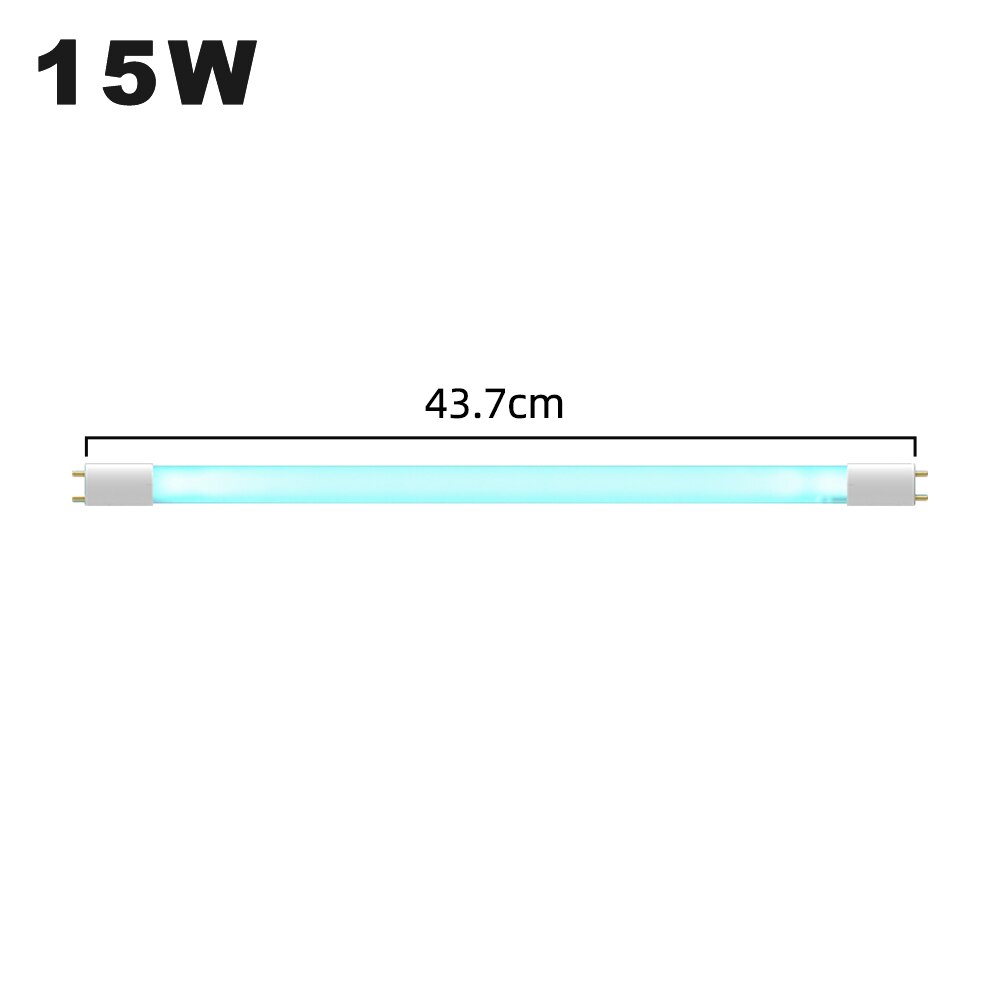 G13 High Ozone Quartz Ultraviolet Lamp Tube 8W 10W 15W UVC Disinfection Light Tube Ozone UV Sterilizing Lamp Tube for Laboratory: 15W 43.7cm / High Ozone