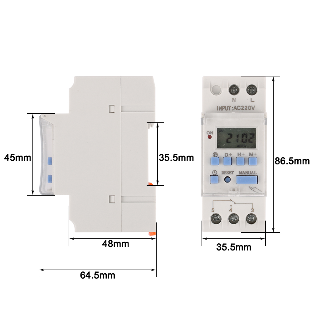 AHC30A Nieuw Type 40A Din Rail 2-draads Wekelijks 7 Dagen Programmeerbare Digitale TIJDSCHAKELAAR Relais Timer AC 12V 24V 110V 220-240V