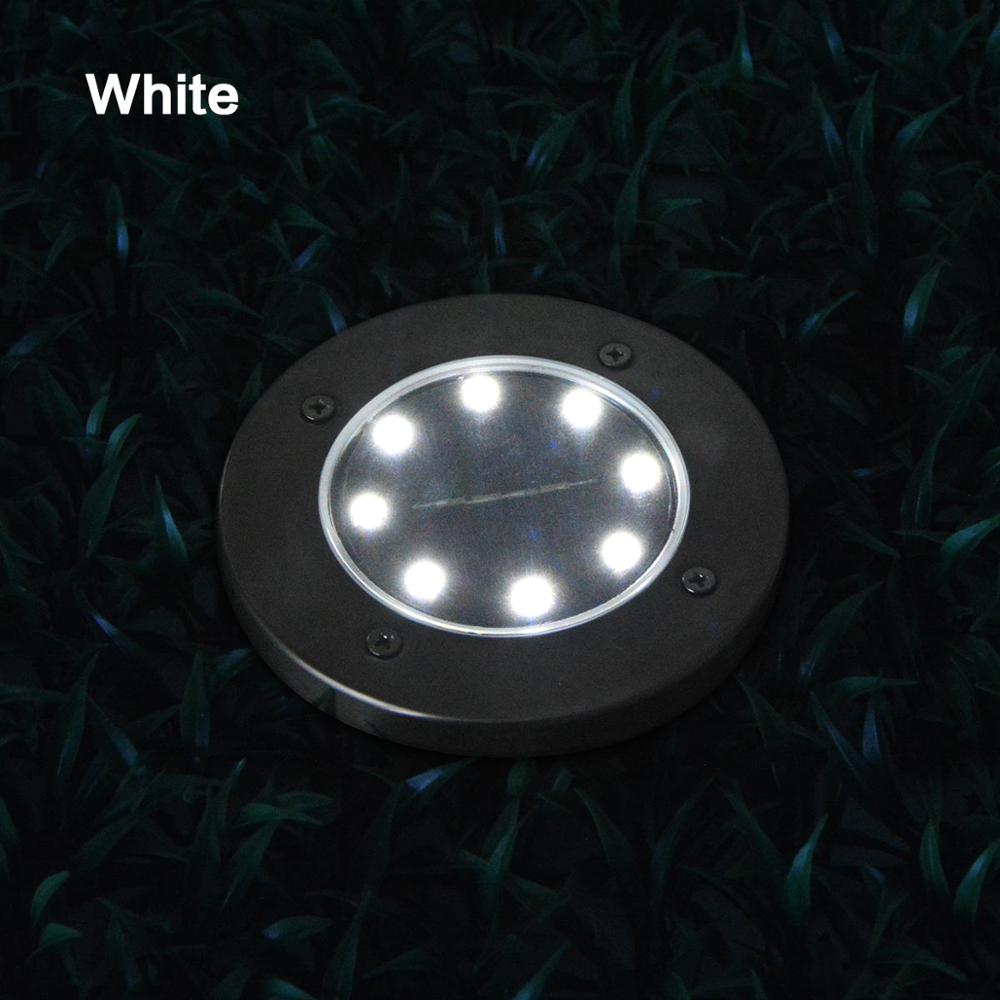 Lámparas solares subterránea luz enterrada IP65 impermeable Led jardín piso luces para patio entrada terraza escaleras césped iluminación: Blanco