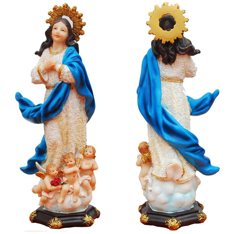 Lady Of Lourdes Grace Saint Virgin Mary Statue Figure Sculpture Tabletop Church Home Ornament 20cm 7.8inch