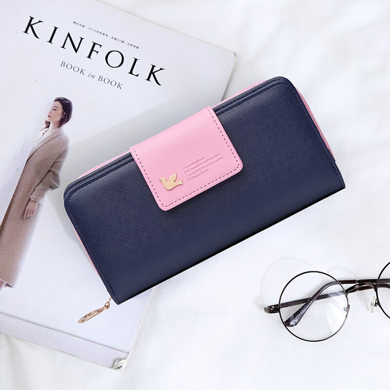 Women Leather Wallet Women's Clutch Bag Hasp Wallet Zipper Long Purses Card Holder Bolsa Feminina