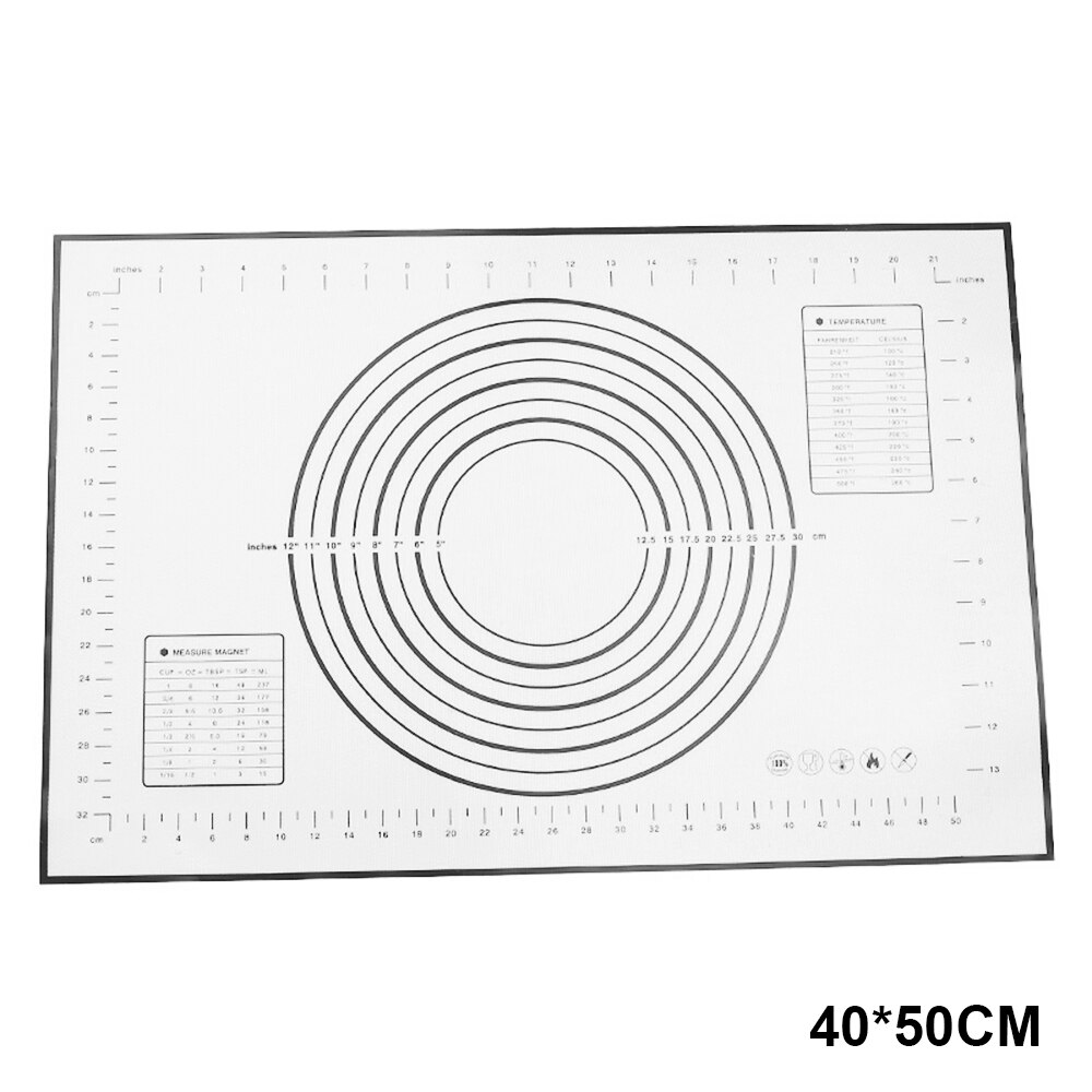 4 Size Silicone Baking Mat Pizza Dough Maker Pastry Kitchen Gadgets Cooking Tools Utensils Bakeware Kneading Accessories: 40x50cm