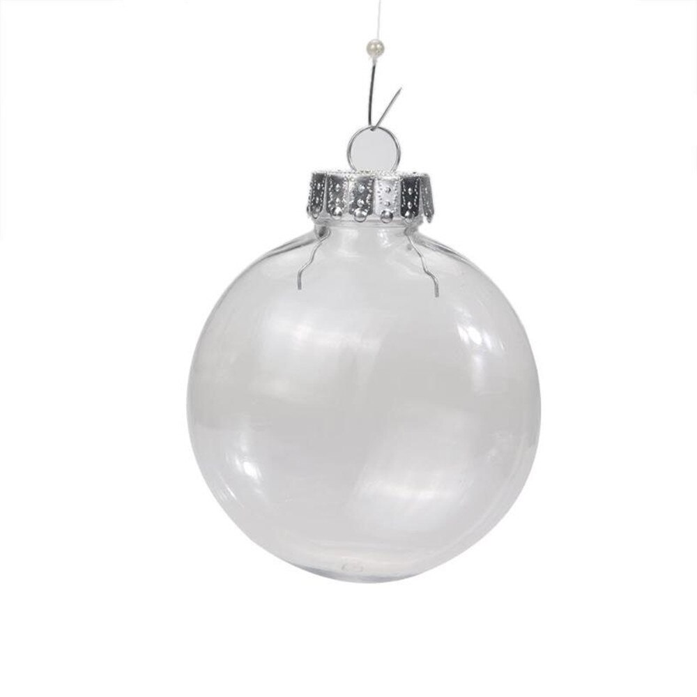 Boule De Décoration De Noël 8cm En Acrylique - Motif Sportif (football, Baseball, Golf) - Transparente, Pour Sapin Ou Décoration De Table