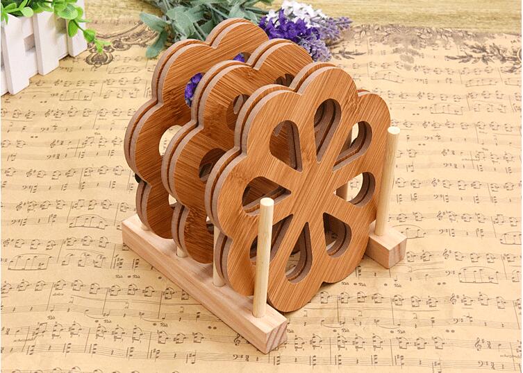 ORGANBOO multi-function wooden + bamboo plate racks solid plate CD bookshelves racks 3grids/4 grids/6grids choose