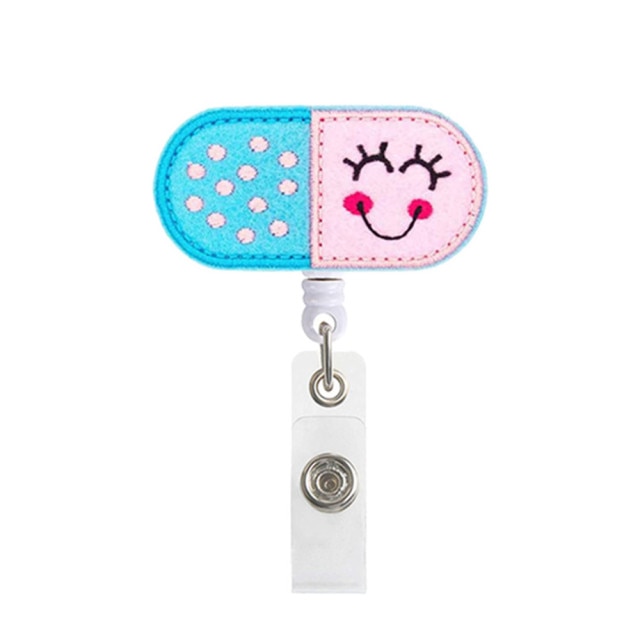 1PCS Cute Retractable Nurse Badge Reel Clip Badge Holder Students Doctor ID Card Holder Kawaii Needle Organ Heart Pattern: J