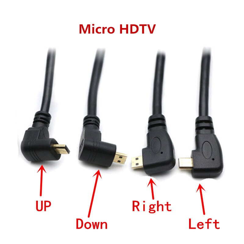 Cable HDTV macho a hembra, adaptador Mini Micro tipo D, ángulo recto de 90 grados, macho a HDTV AF, Cable de extensión de 15cm