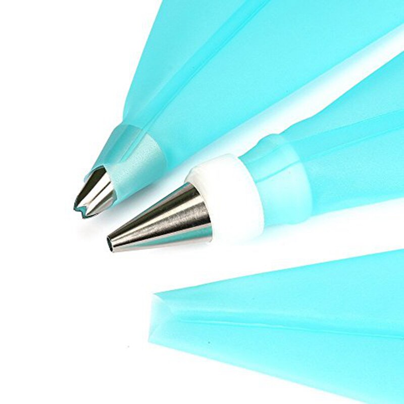 4 Sizes Silicone Pastry Bags Set piping set Baking Cookie Cupcake Decorating Bag-Blue (S+M+L+XL)