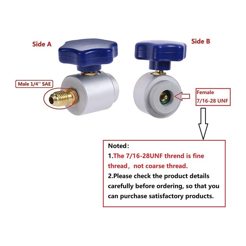 Kolektor klimatyzacji R134A AC czynnik chłodniczy 7 / 16-28 UNF gwintowany otwieracz robić butelek z adapterem 1/4 cala SAE x 1/2 cala