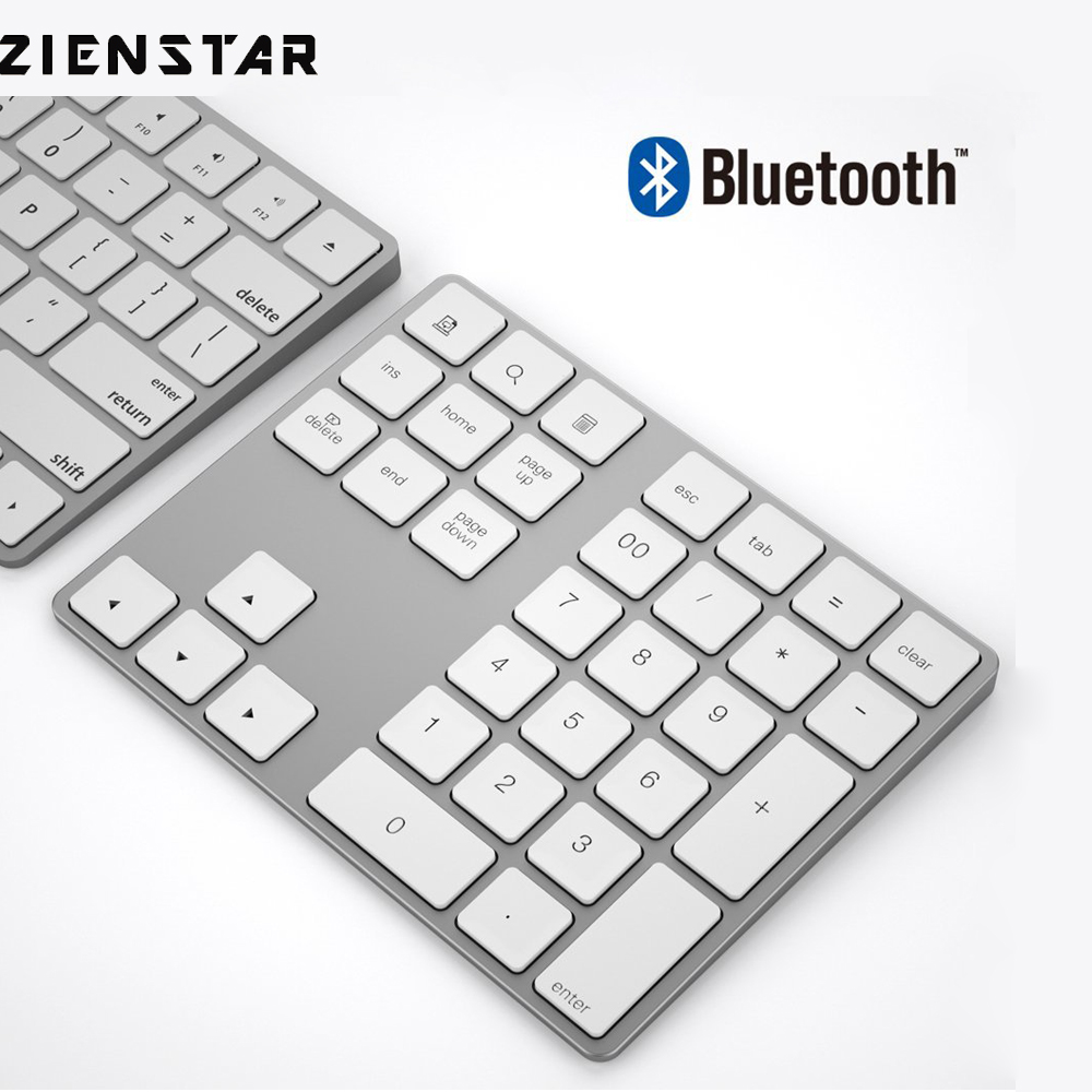Zienstar – clavier numérique Bluetooth, 34 touches, pavé numérique externe sans fil avec plusieurs raccourcis, pour ordinateur, Macbook, tablette Android