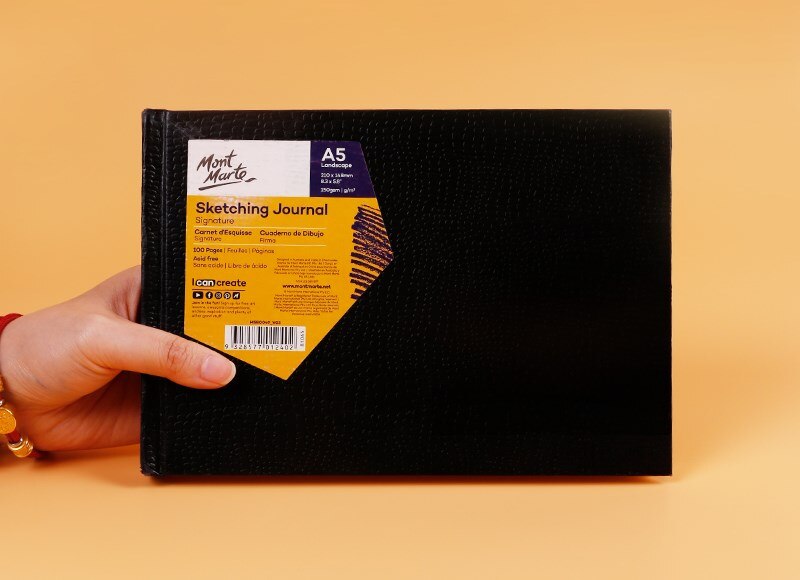 A3 / A4 / A5 Portable Sketchbook Waterproof Hard Leather Student Sketchbook Thicken Drawing Book Art Supplies: A5horizontalversion