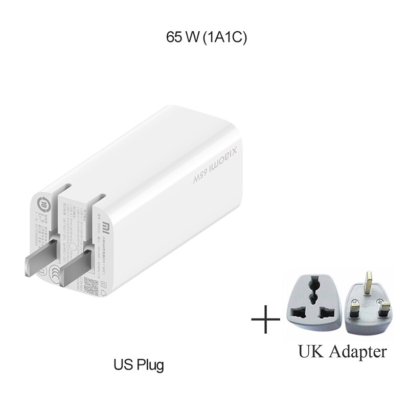 Xiaomi gan schnellladegerät 65w 1 a1c mit 5a usb-c-ladekabeln (dual-port) für apple macbook pro (usb-a) für xiaomi 11: 65w- gan-ladegerät uk
