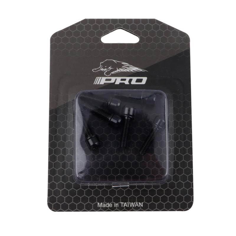 6 pièces vtt vélo guidon vis titane-plaqué coloré vis M5 * 18MM tige Riser vis vélo tige pièces de vélo: 06 Black