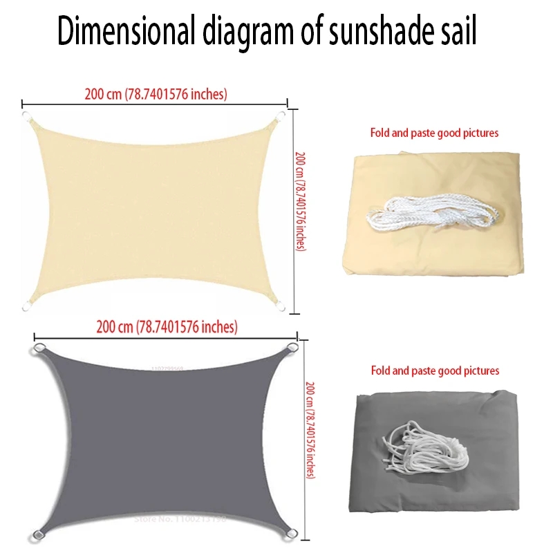 Waterproof Awning Shade Sail for Outdoor Garden Beach Camping Patio Swimming Pool Tent Sunshade