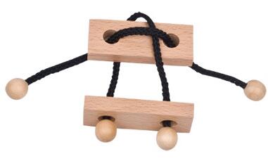 Iq Touw Metalen Houten Puzzel Logic Brain Teaser String Puzzels Spel Voor Volwassenen Kids: Model 3