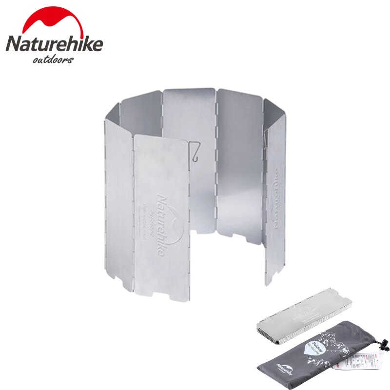 Naturehike Split Outdoor Burner Stove Collapsible Camping Kitchen Cylinder Propane Grill Gas Picnic Wind shield Camping Pot: 8Pcs Wind Shield