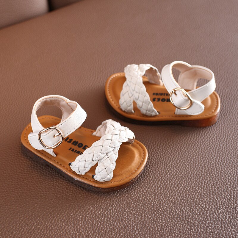 Zomermeisjes sandalen kindersandalen geweven prinses strandschoenen 1-2 jaar kinderschoenen sandalen voor babymeisjes: Beige / 3