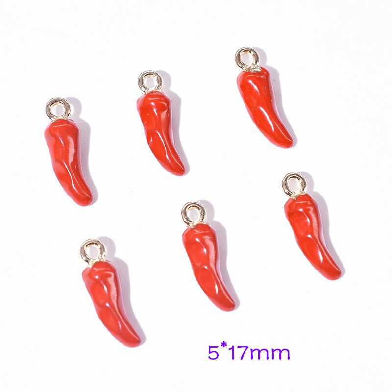 5Pcs Kleine Rode Peper Hanger Multifunctionele Hanger Legering Materiaal Valentijnsdag Diy Accessoire 5*17Mm: 20PCS