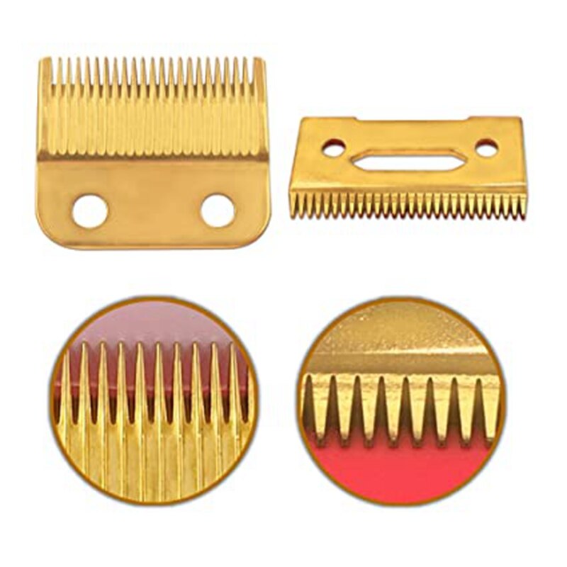 4 Stuks Voor Wahl Magic Clip Cord &amp; Draadloze Vervanging Mes + Mes (Staal Blade)-Goud &amp; Zilver
