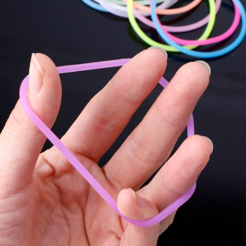 10Pcs Night Lichtgevende Armbanden Polsband Gummy Silicone Diy Rubber Haarbanden K3ND
