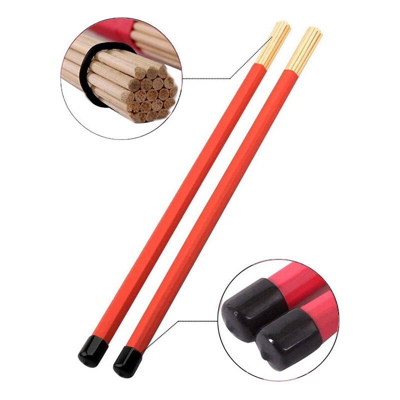 Drumstokken Brushe Set 1 Paar 5A Drum Sticks, 1 Paar Borstels Sticks, 1 Paar Nylon Drum Sticks, 1 Paar Drum Borstels