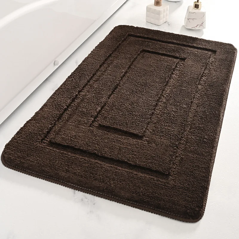 Bathroom Rug Microfiber Shaped Absorbing Non Skid Solid Color Lavatory Carpet Washroom Essentials Latest Bath Mat Water Soaking: 1 m2 / Blue