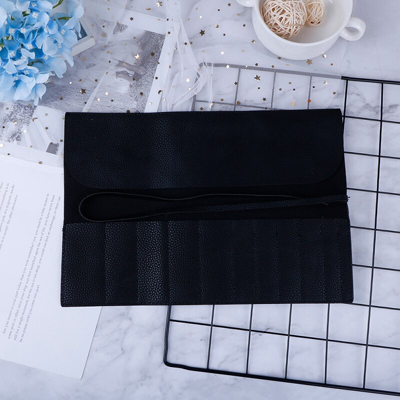 Portable Bag Makeup Brushes Case Cosmetic Bag for Make Up Brush Travel Organizer Rolling Pouch Holder Beauty Tool: Black