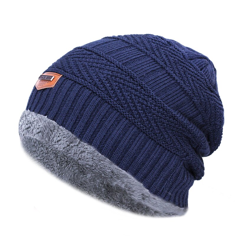 Cappello invernale da uomo 2020 cappelli neri lavorati a maglia moda cappello autunno spesso e caldo e berretto Skullies berretto berretti a maglia morbidi cotone: NBu