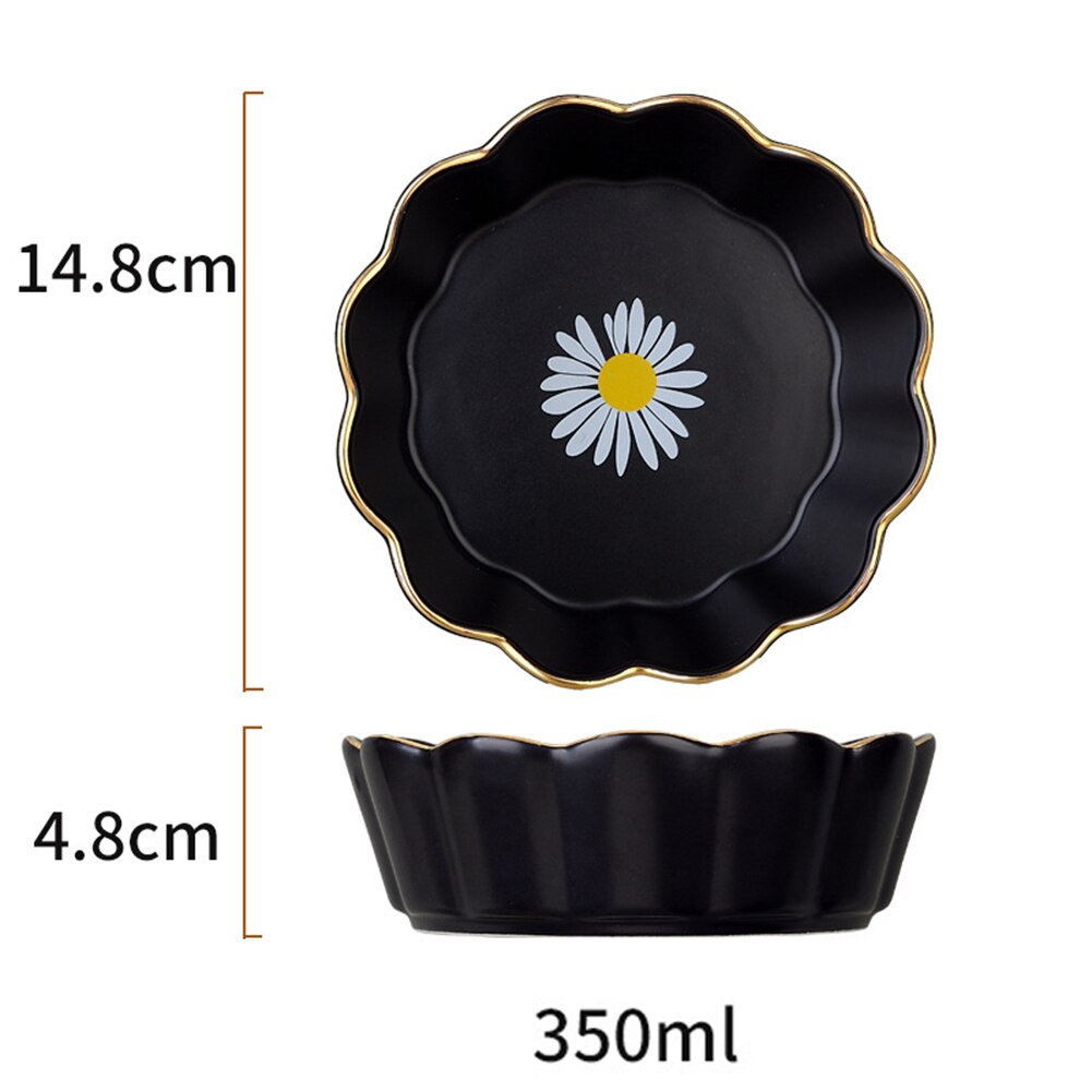 Phnom Penh miseczka ceramiczna zastawa stołowa koronka ze wzorem stokrotki salaterka miska deserowa wielobarwność robić gospodarstwa domowego DNJ998: czarny