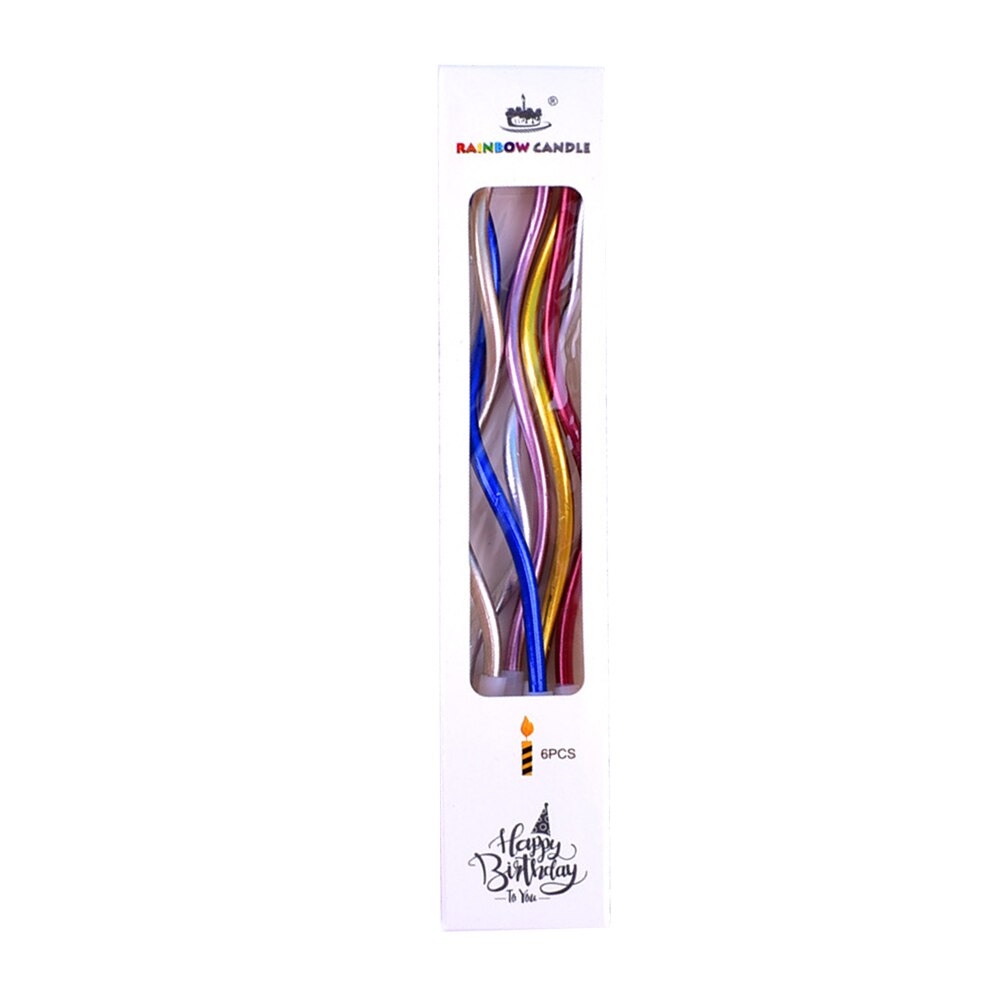 Threaded Birthday Cake Candle Curved Cake Birthday Candles Long Thin Candles For Birthday Wedding Party Decorations Supplies: 05