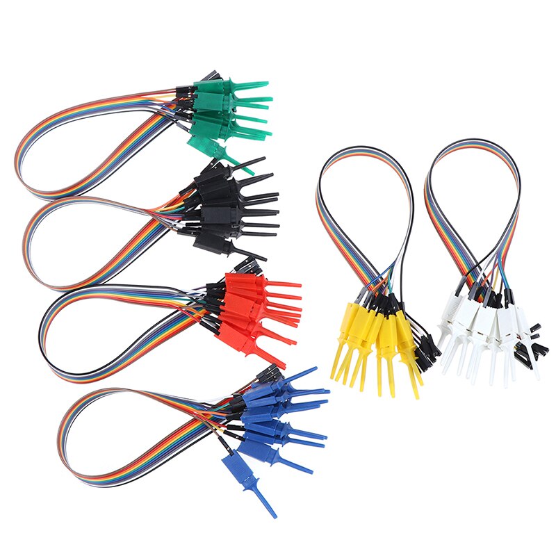 10 Stuks 300Mm Hoge Efficiëntie Test Hook Clip Logic Analyzer Kabelaangrijpelement Probe Test Clamp Kit Logic Analyzer probe